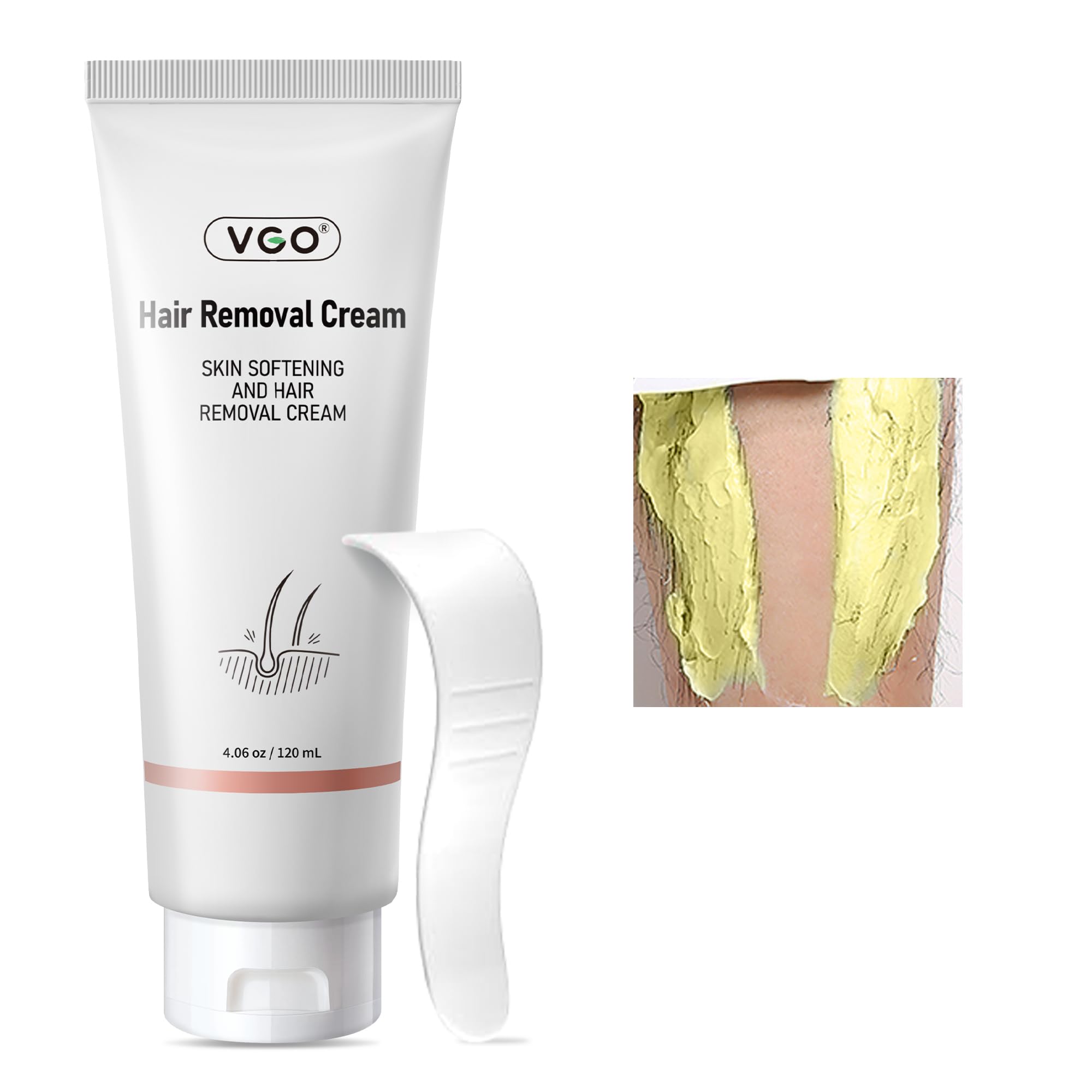 VGO Painless Bikini Gel bottle and packaging for quick, painless hair removal.