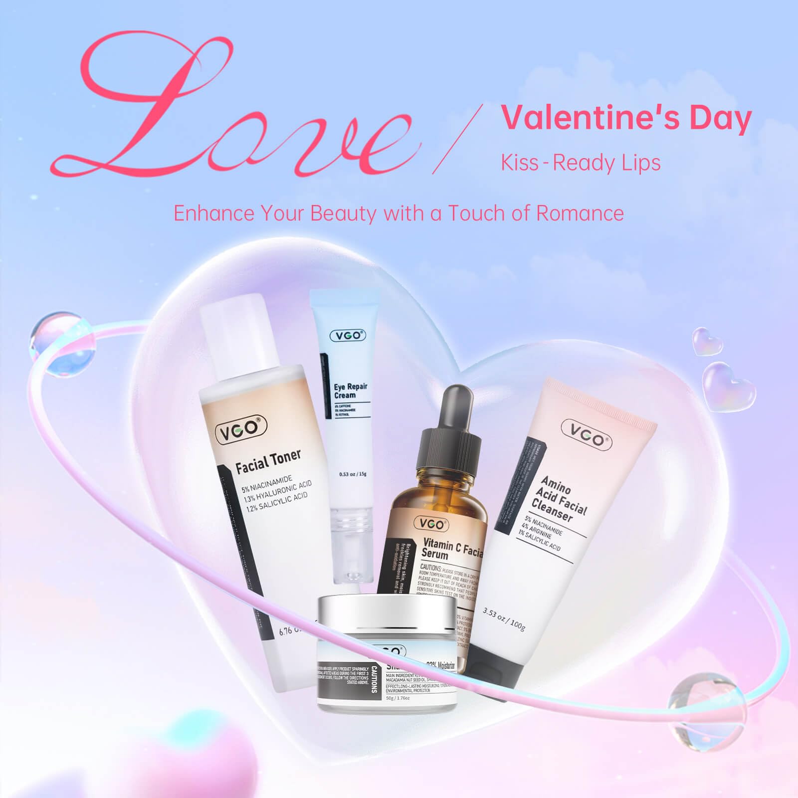 VGO Skin Care Set for dry skin highlighting gentle, hydrating care.