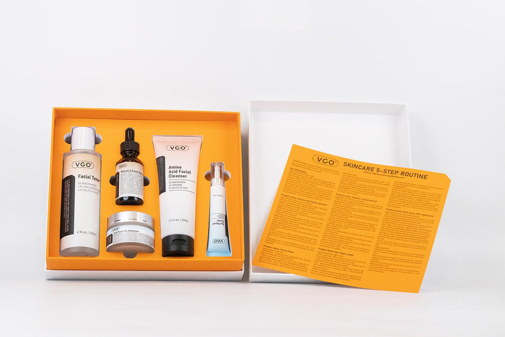 VGO Skin Care Set gift-ready packaging showcasing premium skincare gift.