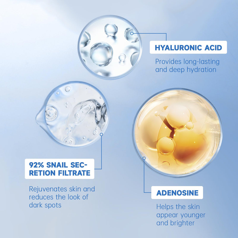 VGO snail mucin cream swirl closeup highlights rich consistency for quick absorption.