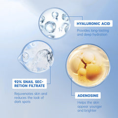 VGO snail mucin cream swirl closeup highlights rich consistency for quick absorption.