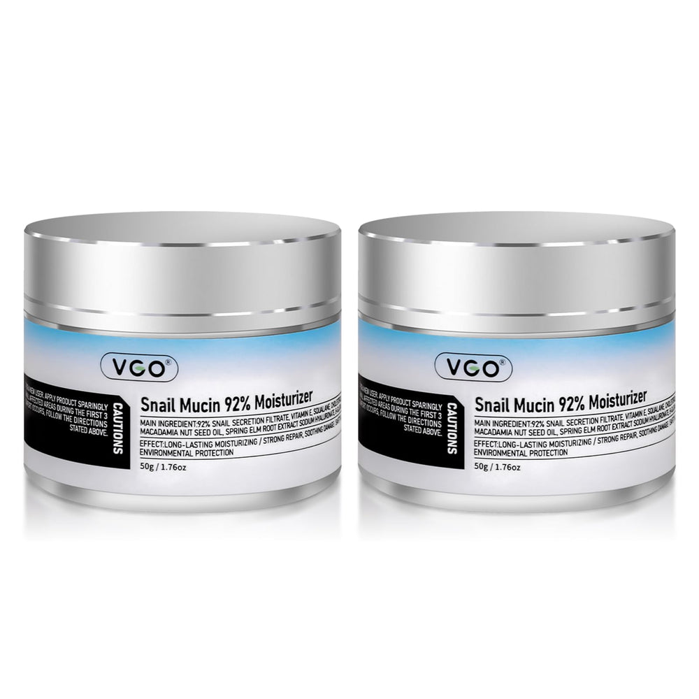 VGO snail mucin moisturizer jar showing glossy texture for deep hydration.