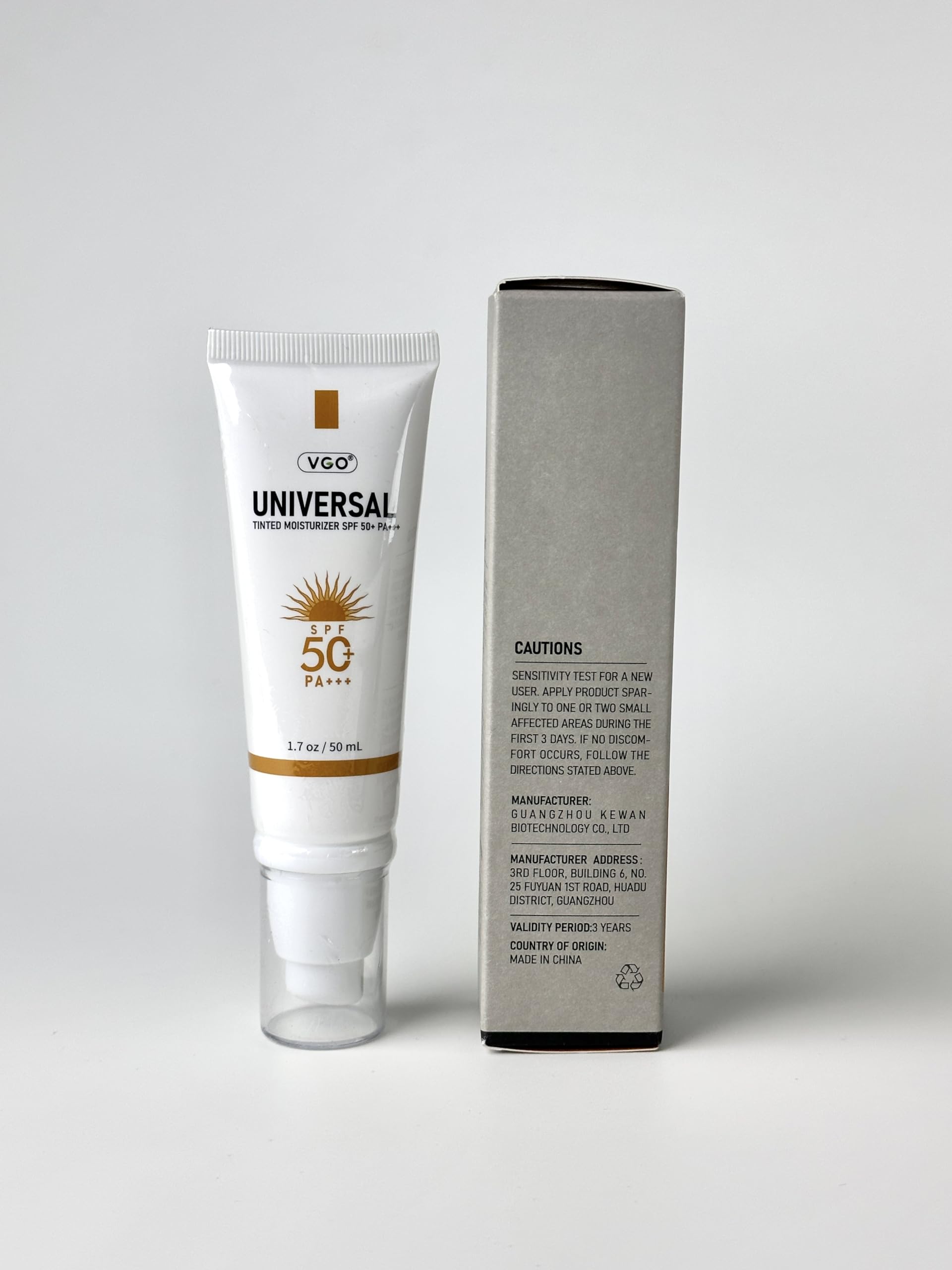 VGO sunscreen applied as last step enhances skincare routine with UV protection.