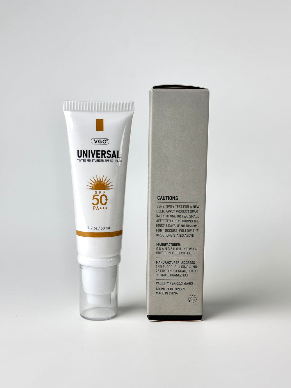 VGO sunscreen applied as last step enhances skincare routine with UV protection.