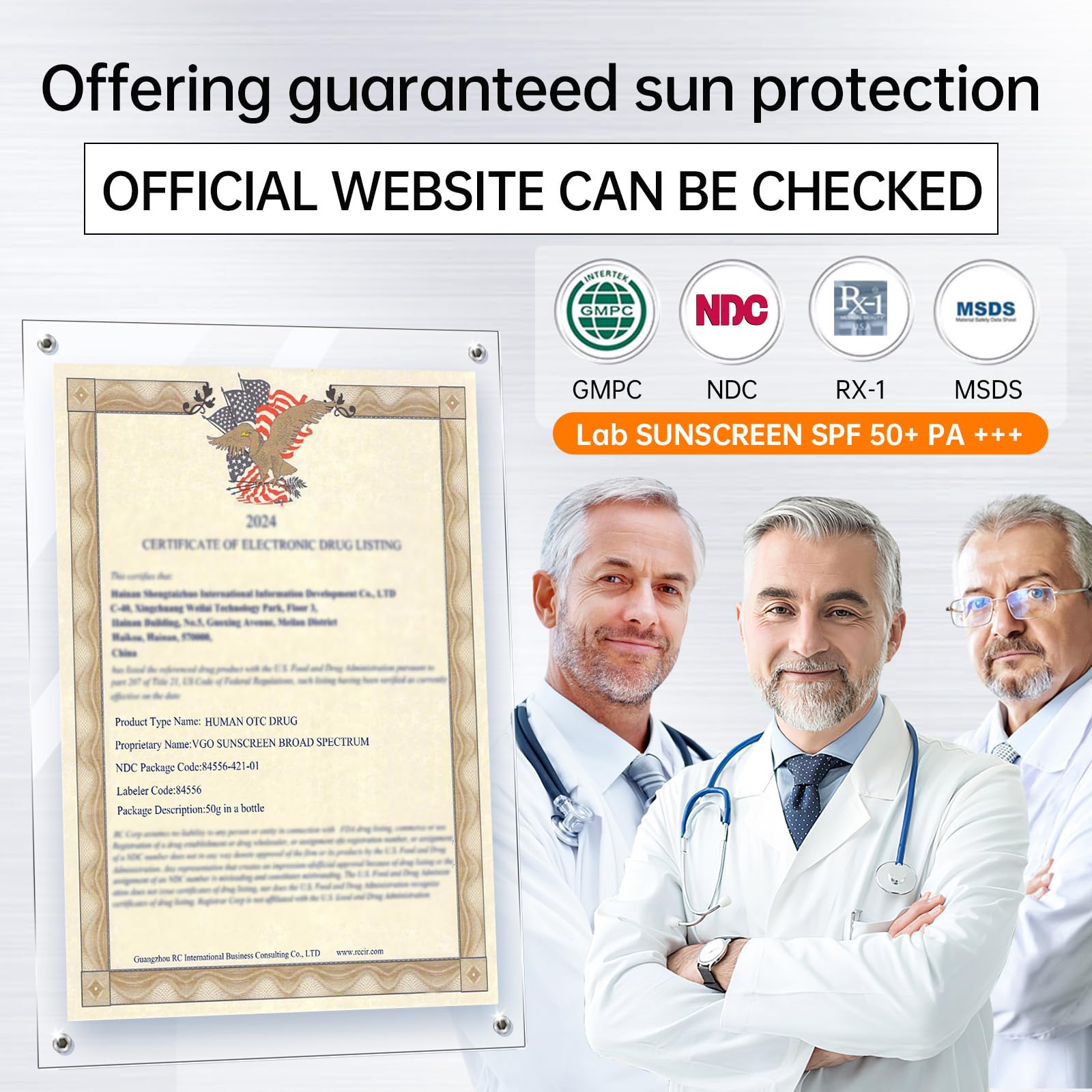 VGO Sunscreen Face travel size bottle ideal for on-the-go sun protection.