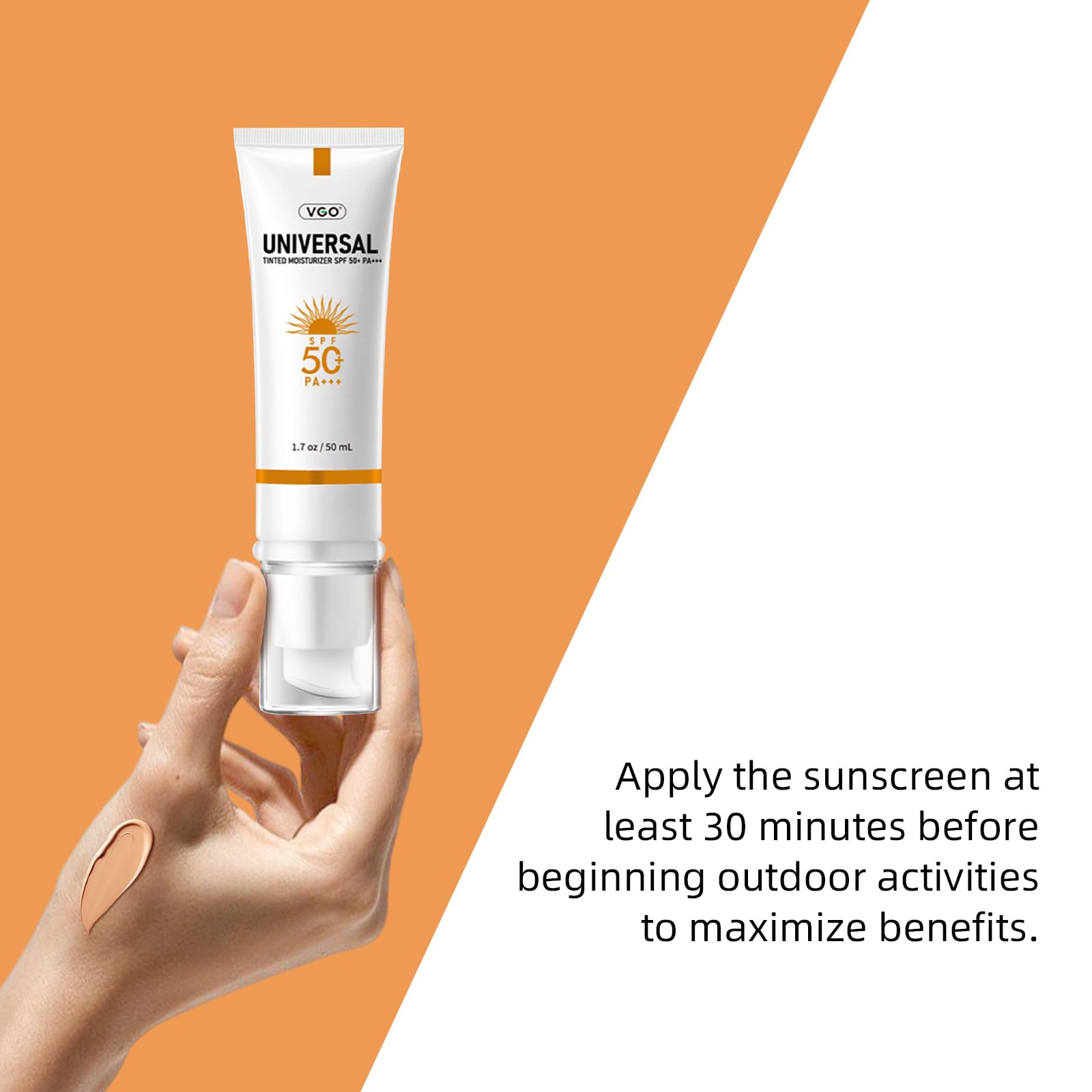 VGO water-resistant up to 80 minutes offers reliable sun protection during outdoor activities.