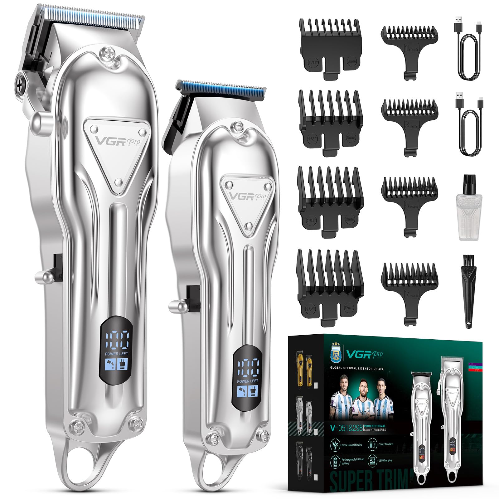 VGRPRO electric hair clippers usage for precise home grooming.