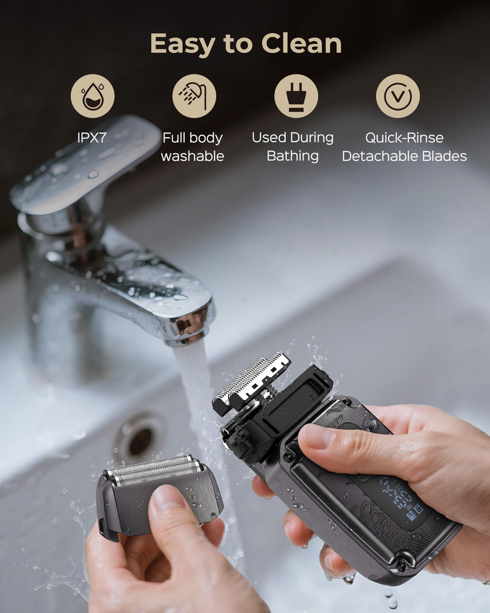 VGRPRO foil shaver 4-speed settings displayed for tailored grooming