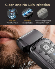 VGRPRO foil shaver with double-floating blades for a smoother close shave