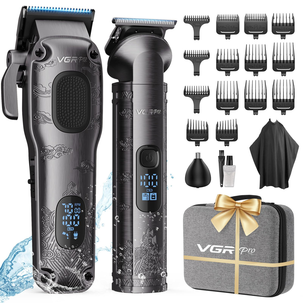 VGRPRO hair clippers kit all-in-one demonstrates versatile home grooming for the family