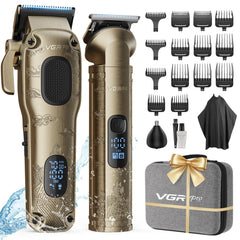 VGRPRO hair clippers with case organized for family grooming