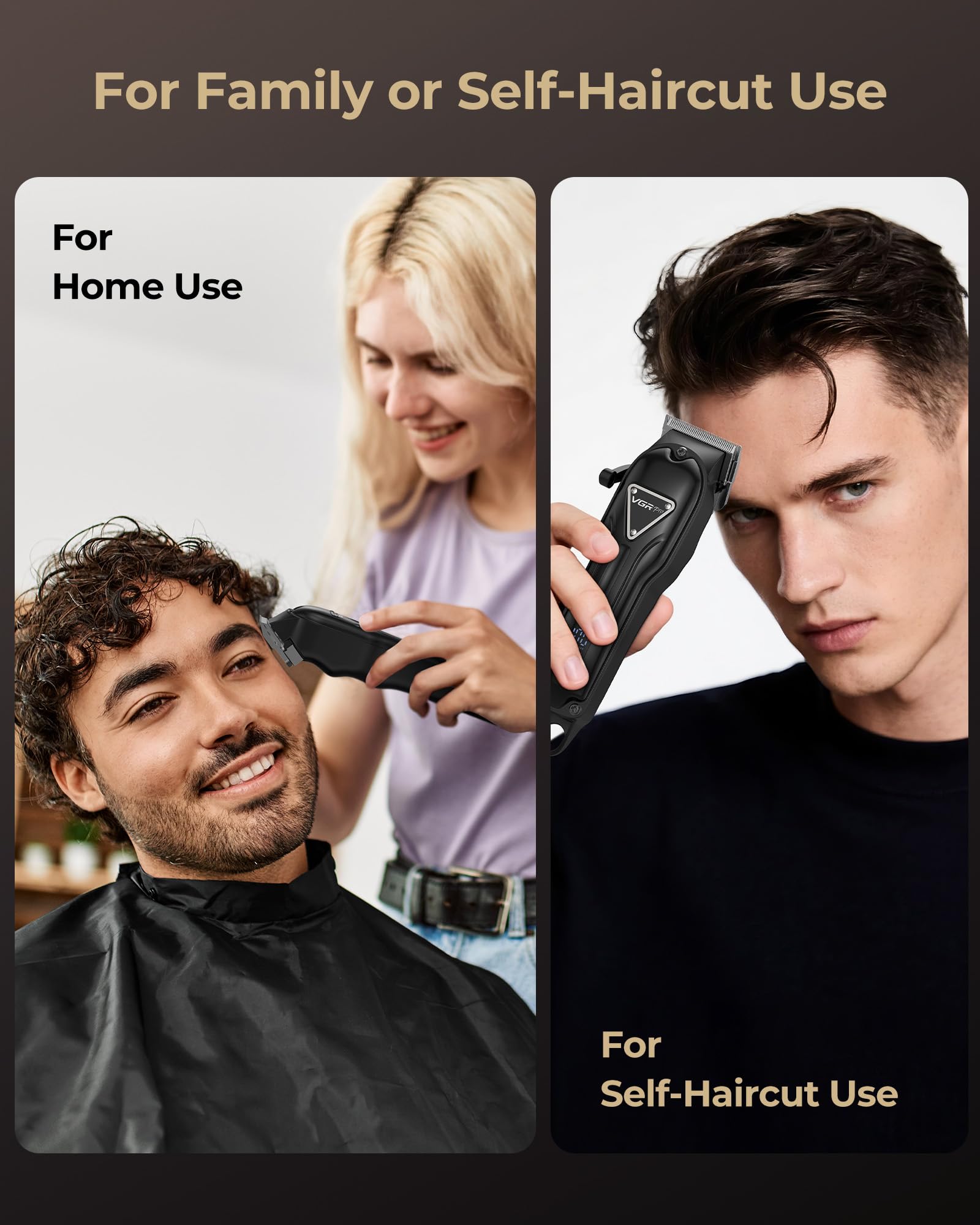 VGRPRO included guards and attachments enable versatile family trimming