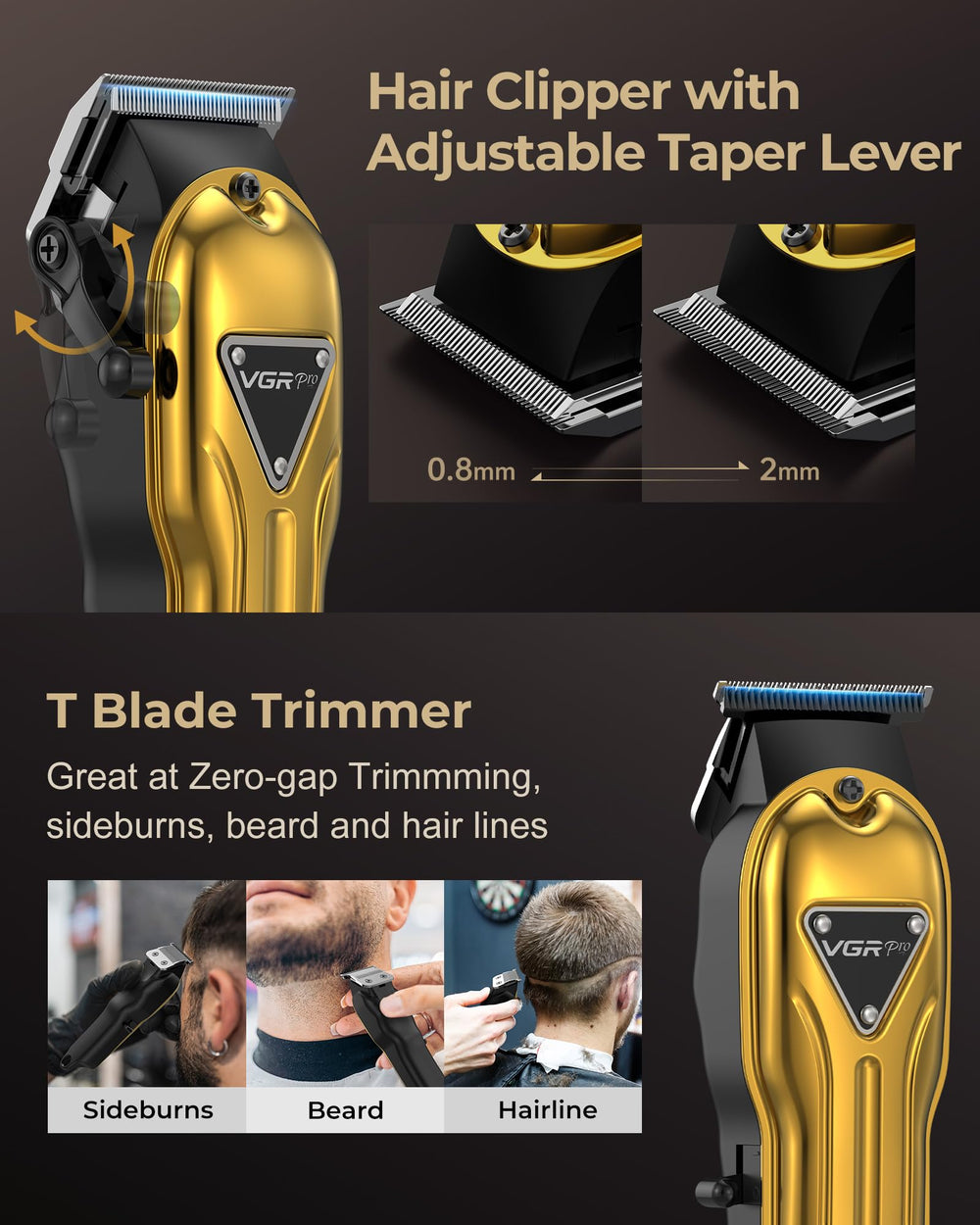 VGRPRO precision T-blade detail highlighting sharp cutting edge