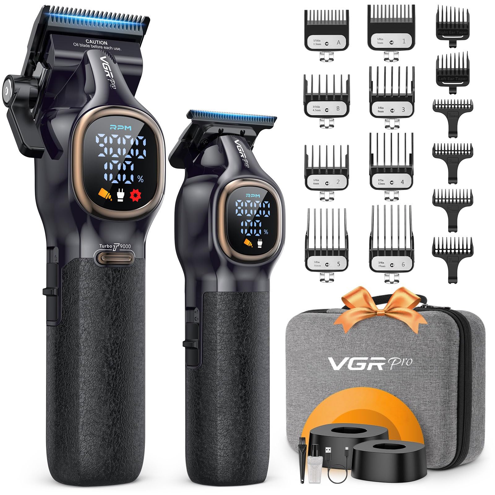VGRPRO professional hair clippers blades closeup for precise, smooth cuts.
