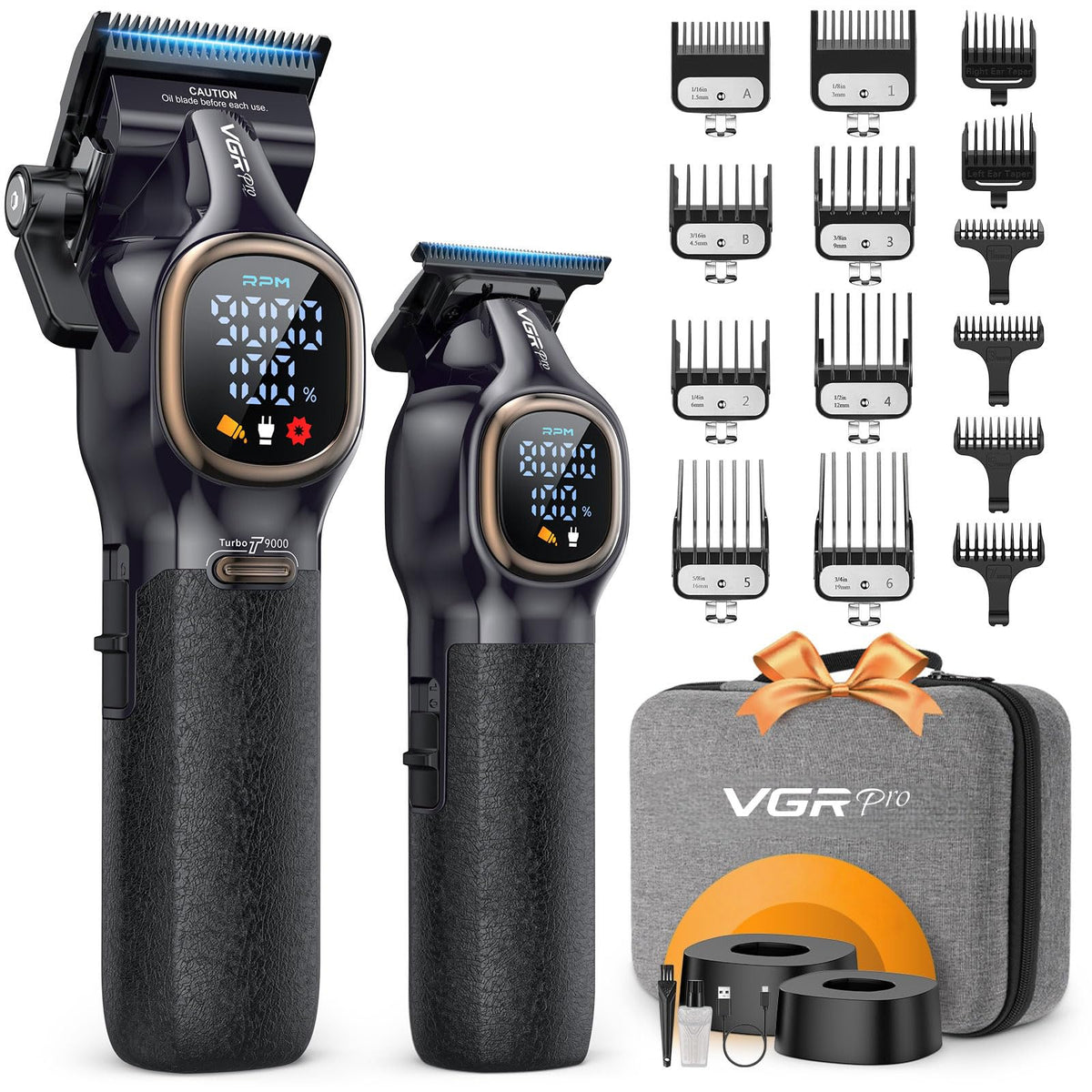 VGRPRO professional hair clippers blades closeup for precise, smooth cuts.