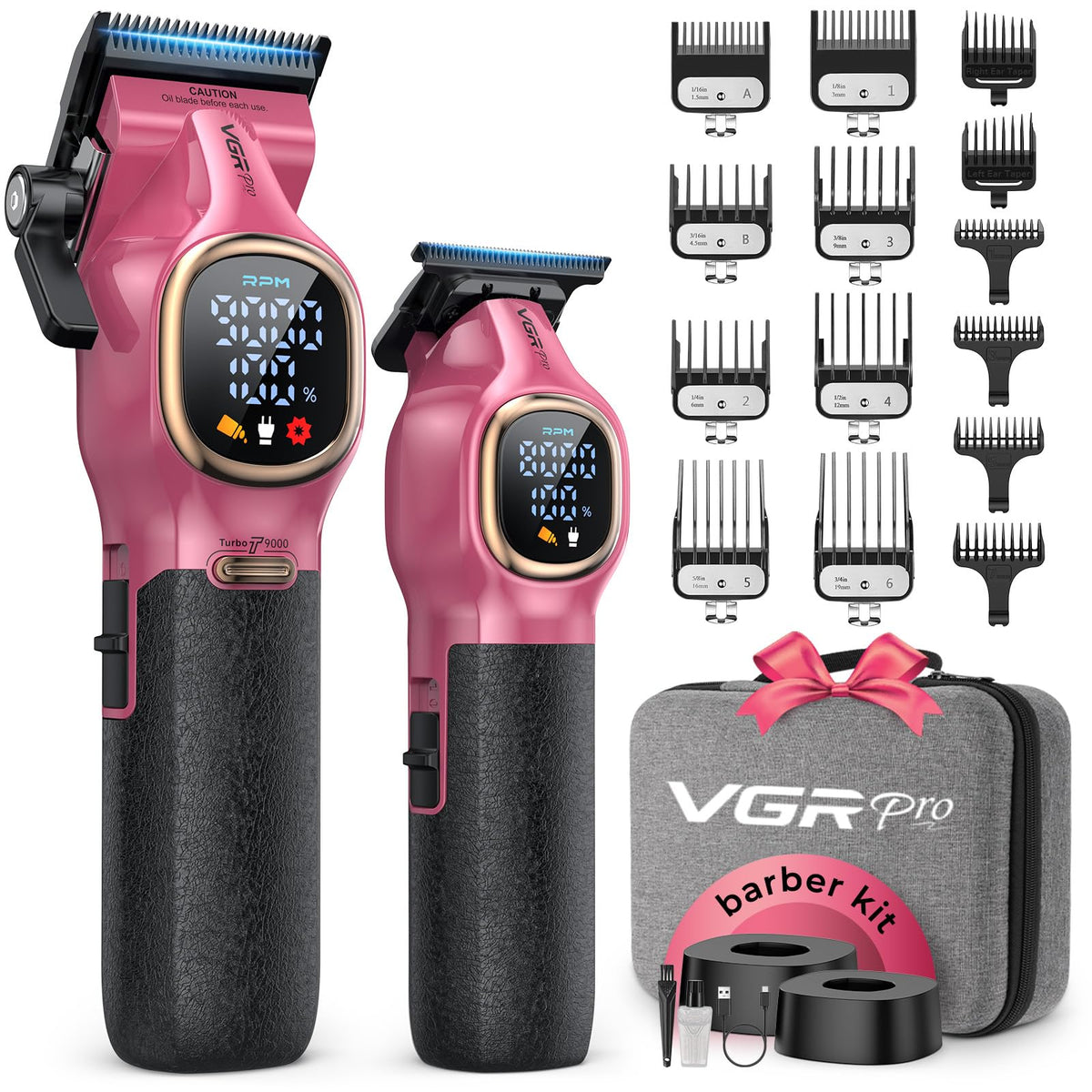VGRPRO professional hair clippers with case for organized home grooming