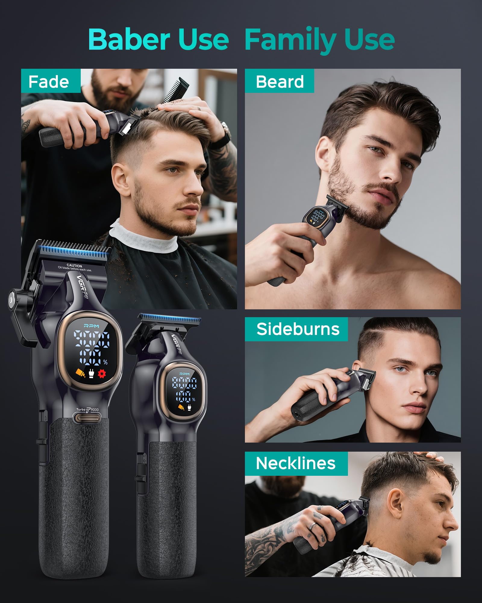 VGRPRO silent mode reduces noise during kids grooming sessions.