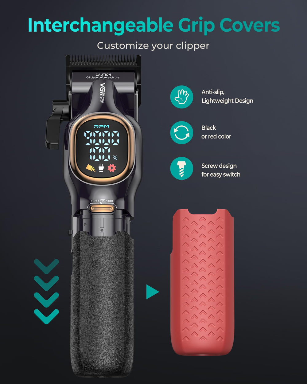 VGRPRO ten-piece guide comb set for versatile length options.