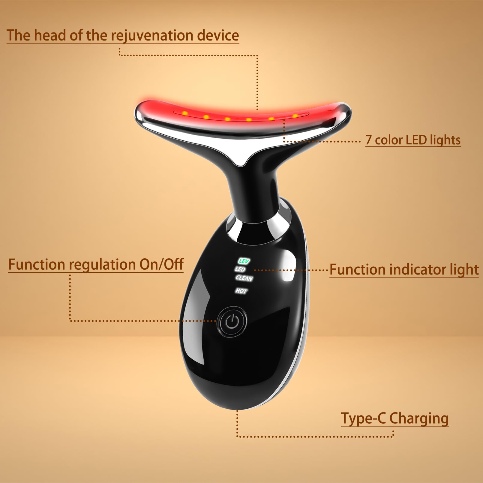 VGY 7-in-1 massager branding close-up emphasizing premium design