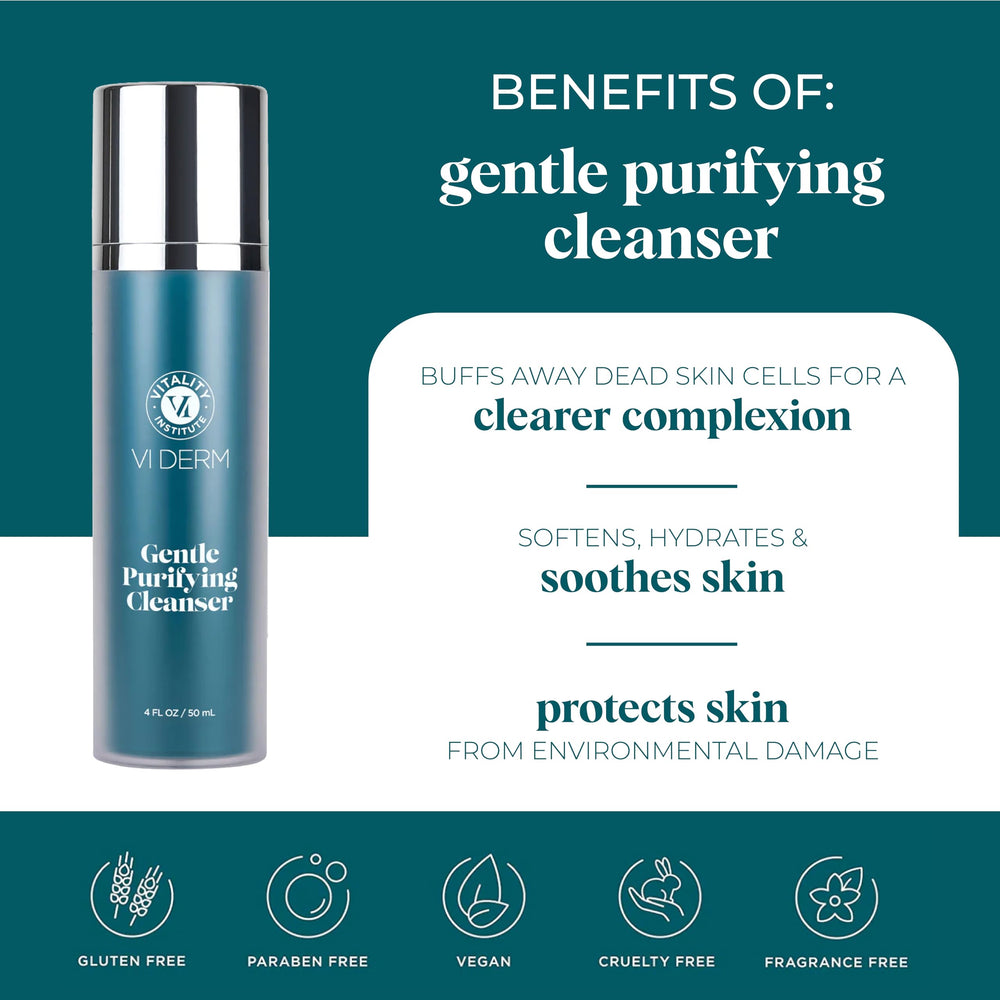 VI DERM Gentle Purifying Cleanser lather shows gentle foaming for sensitive skin