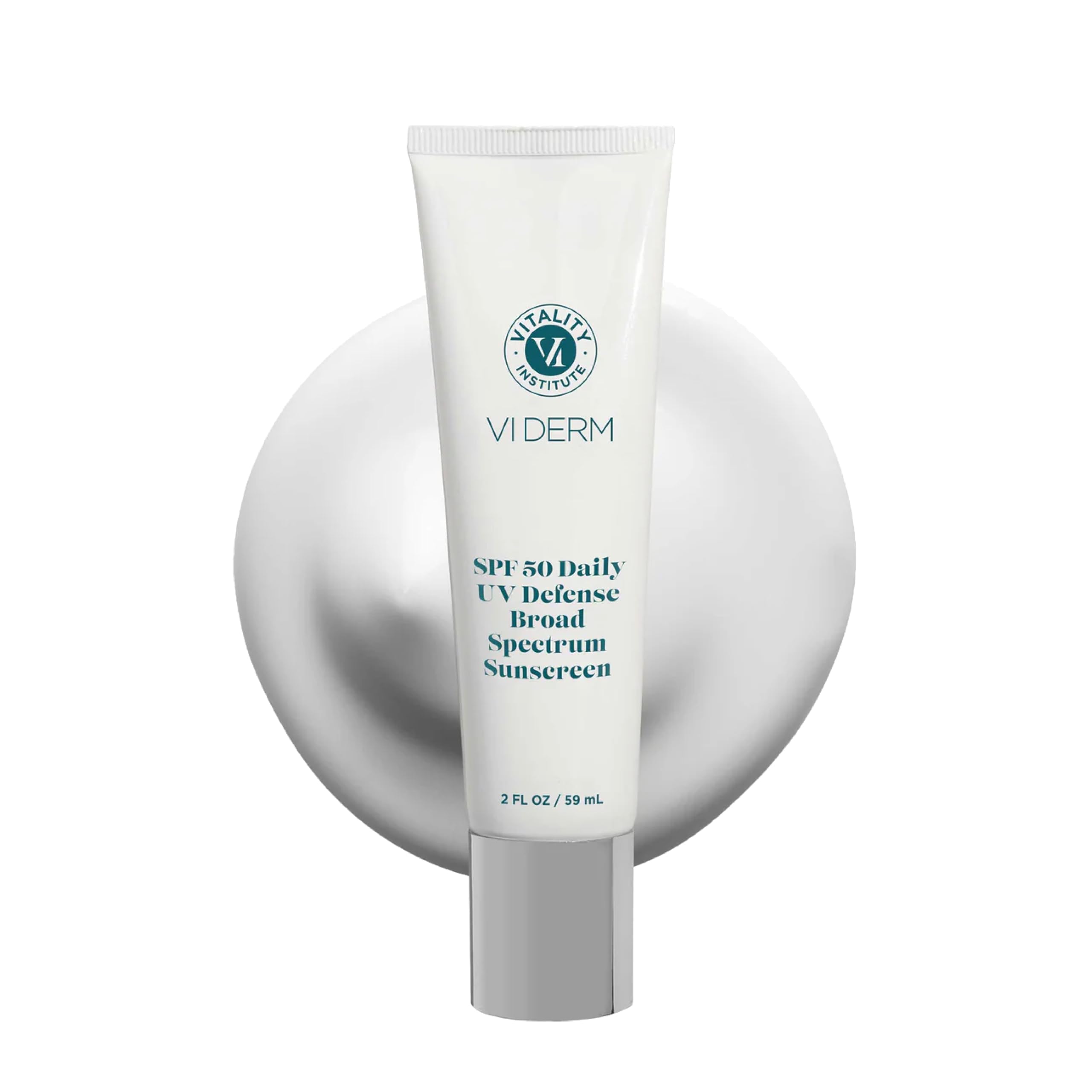 VI Derm SPF 50 Daily UV Defense bottle front showing oil-free protection