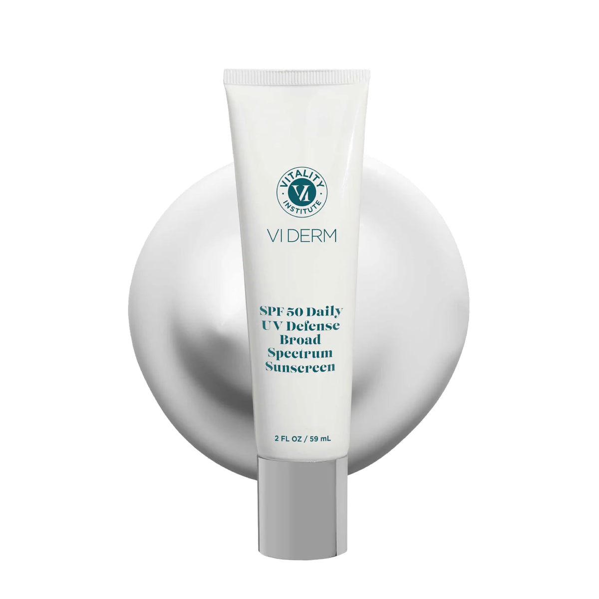 VI Derm SPF 50 Daily UV Defense bottle front showing oil-free protection