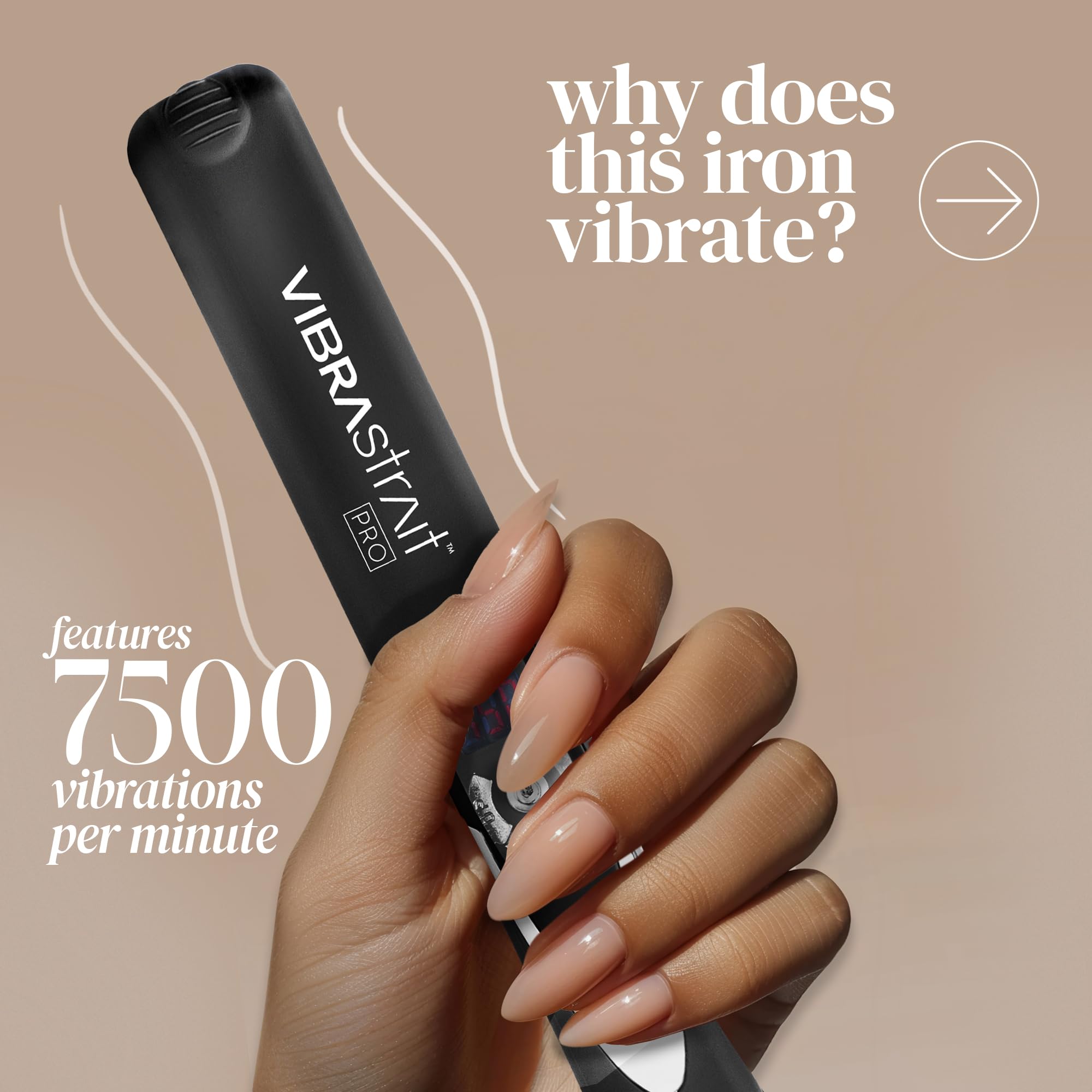 VIBRAstrait Pro side view showing ergonomic grip for comfortable all-day styling.