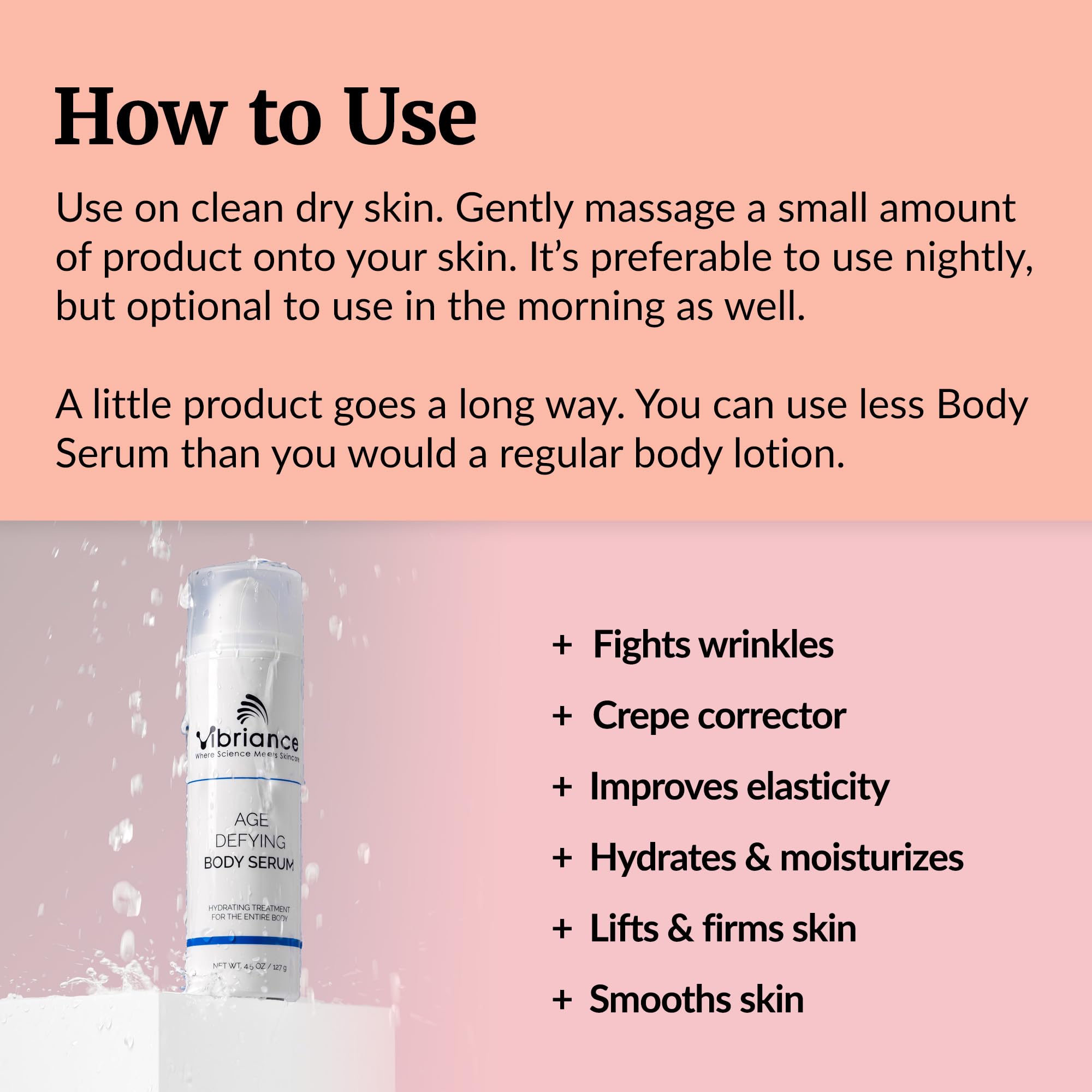 Vibriance crepey skin smoothing forearm demonstrates improved texture
