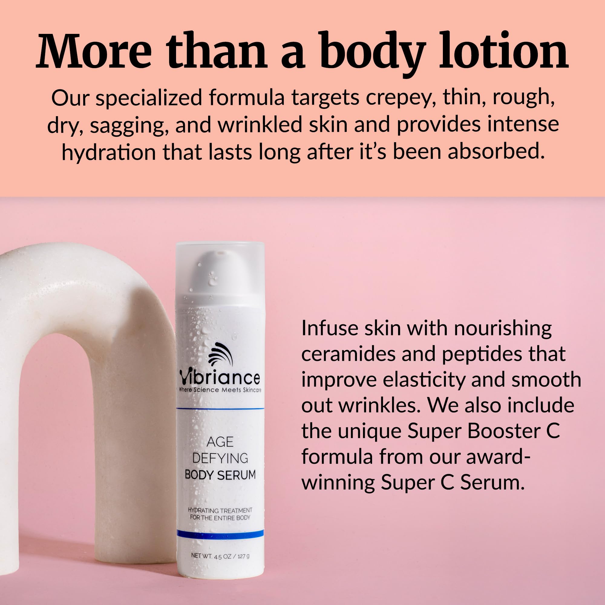 Vibriance daily routine step featuring the body serum