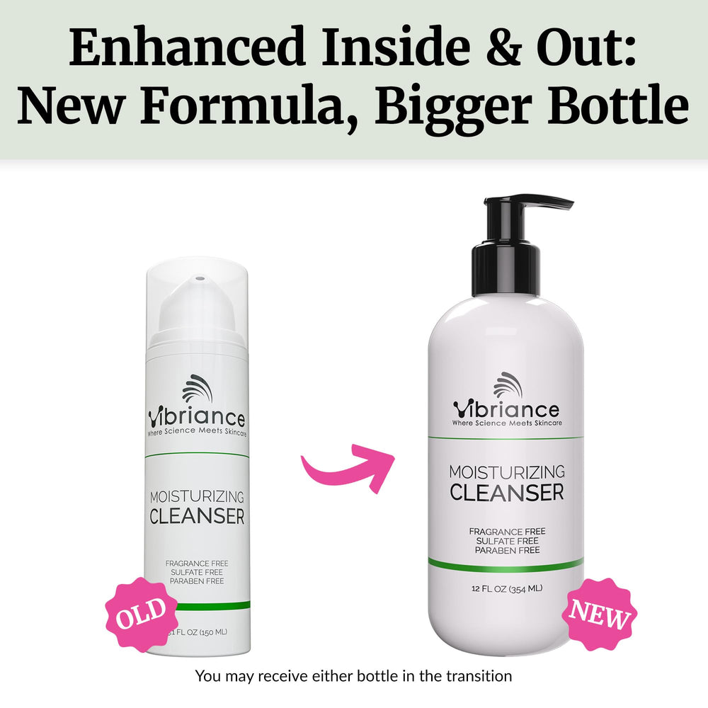 Vibriance Moisturizing Cleanser Niacinamide and Shea Butter close-up showing nourishing ingredients.