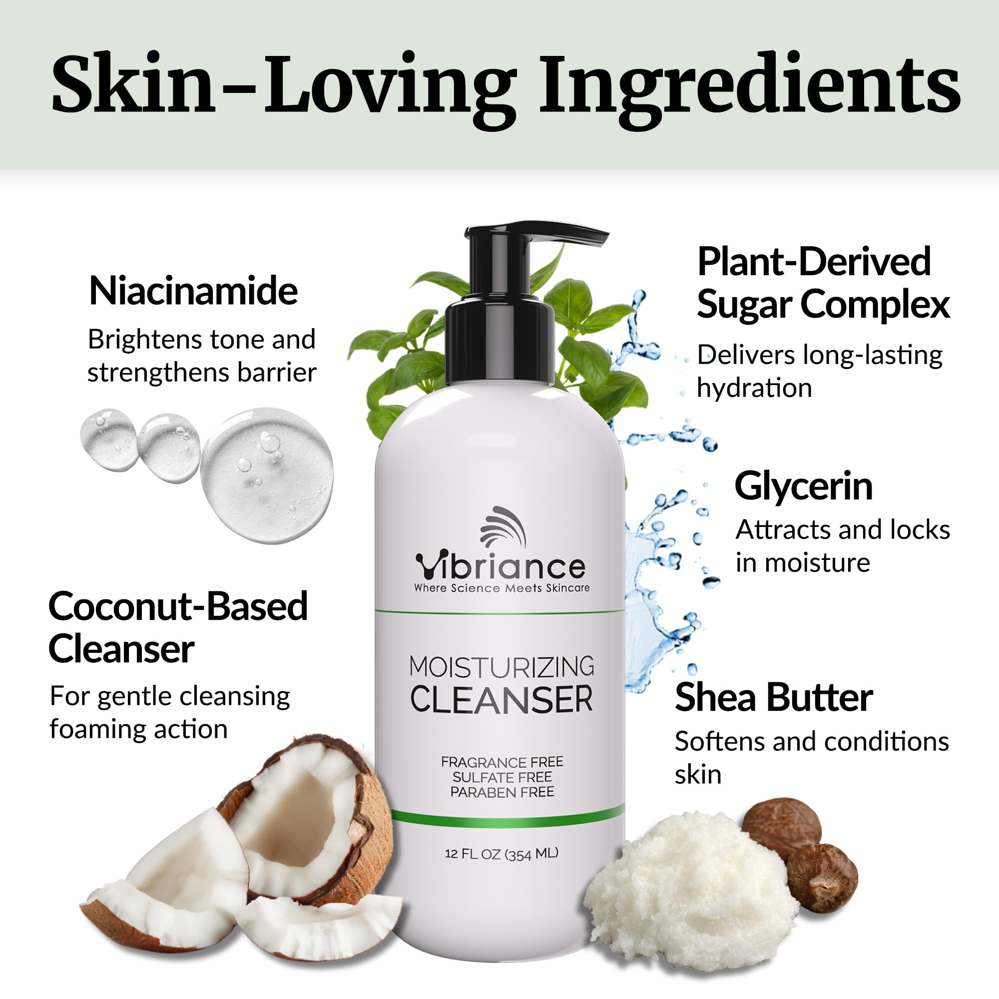 Vibriance Moisturizing Cleanser application on sensitive skin for comfort and balance.