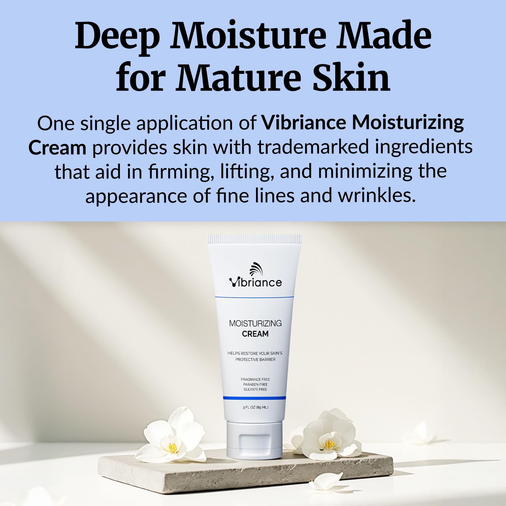Vibriance Moisturizing Cream with plant-based squalane supporting elasticity
