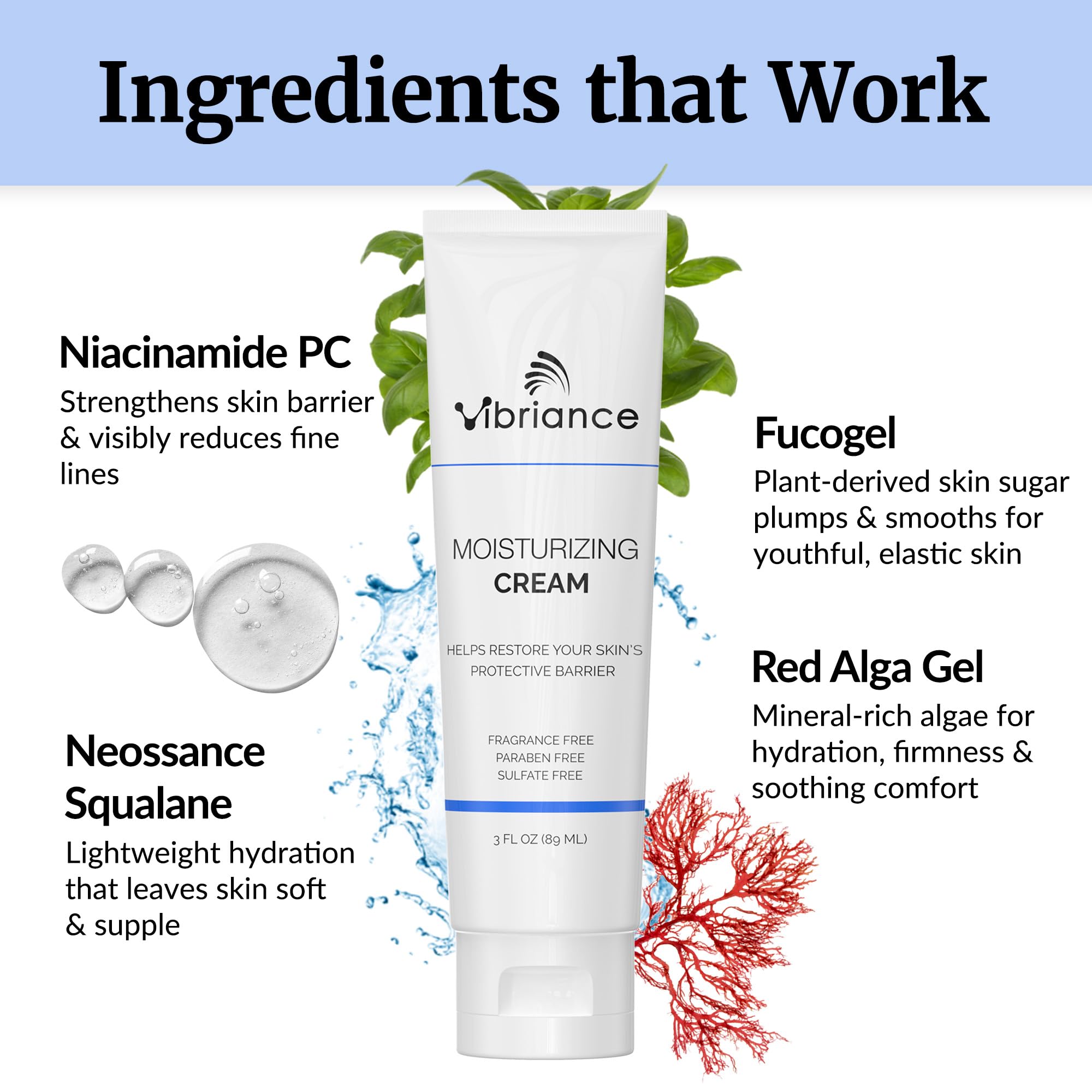 Vibriance Moisturizing Cream featuring red algae for firmer, hydrated skin