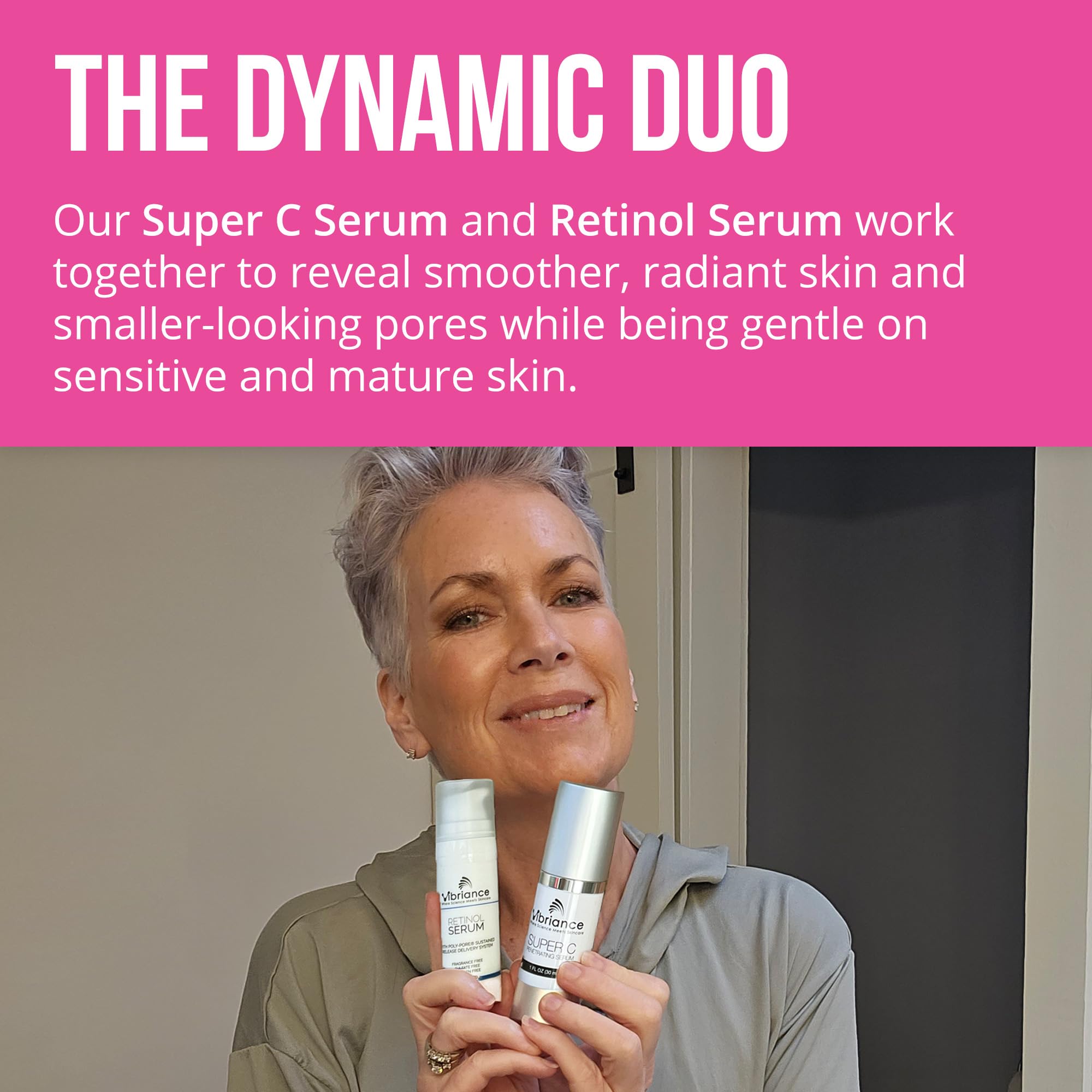 Vibriance Super C Vitamin C Serum close-up demonstrates hydrating radiance