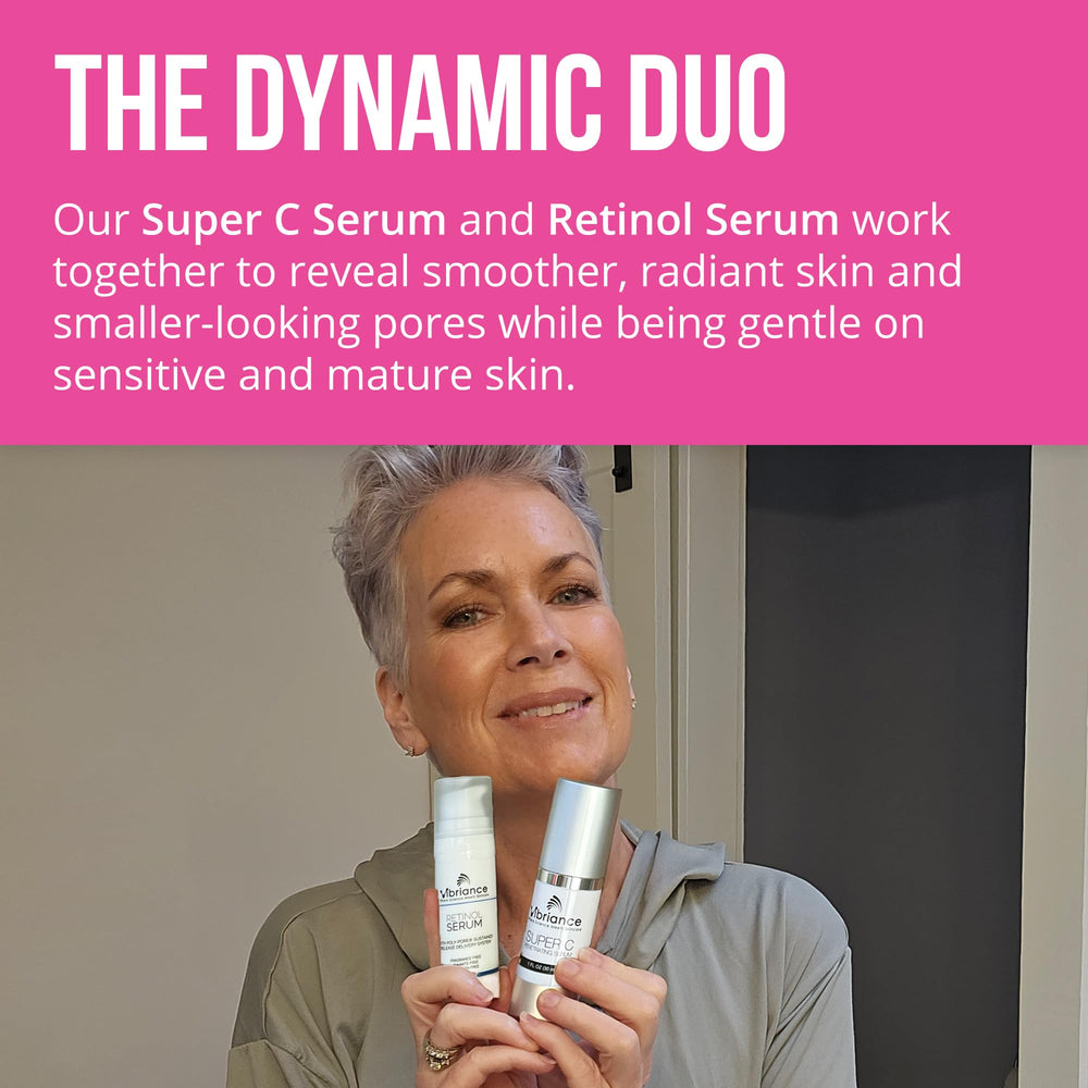 Vibriance Super C Vitamin C Serum close-up demonstrates hydrating radiance