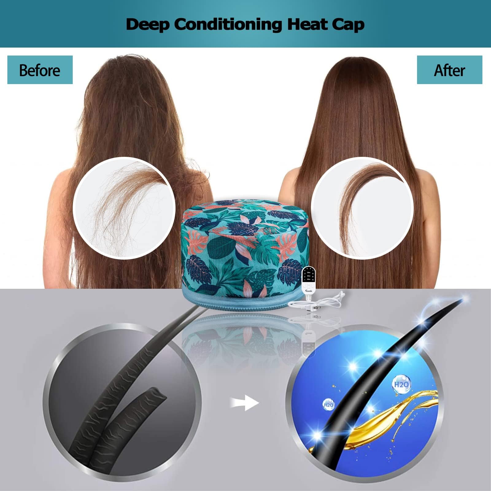 VICARKO Hair Steamer inside lining shows easy wipe down and water resistance for quick cleaning