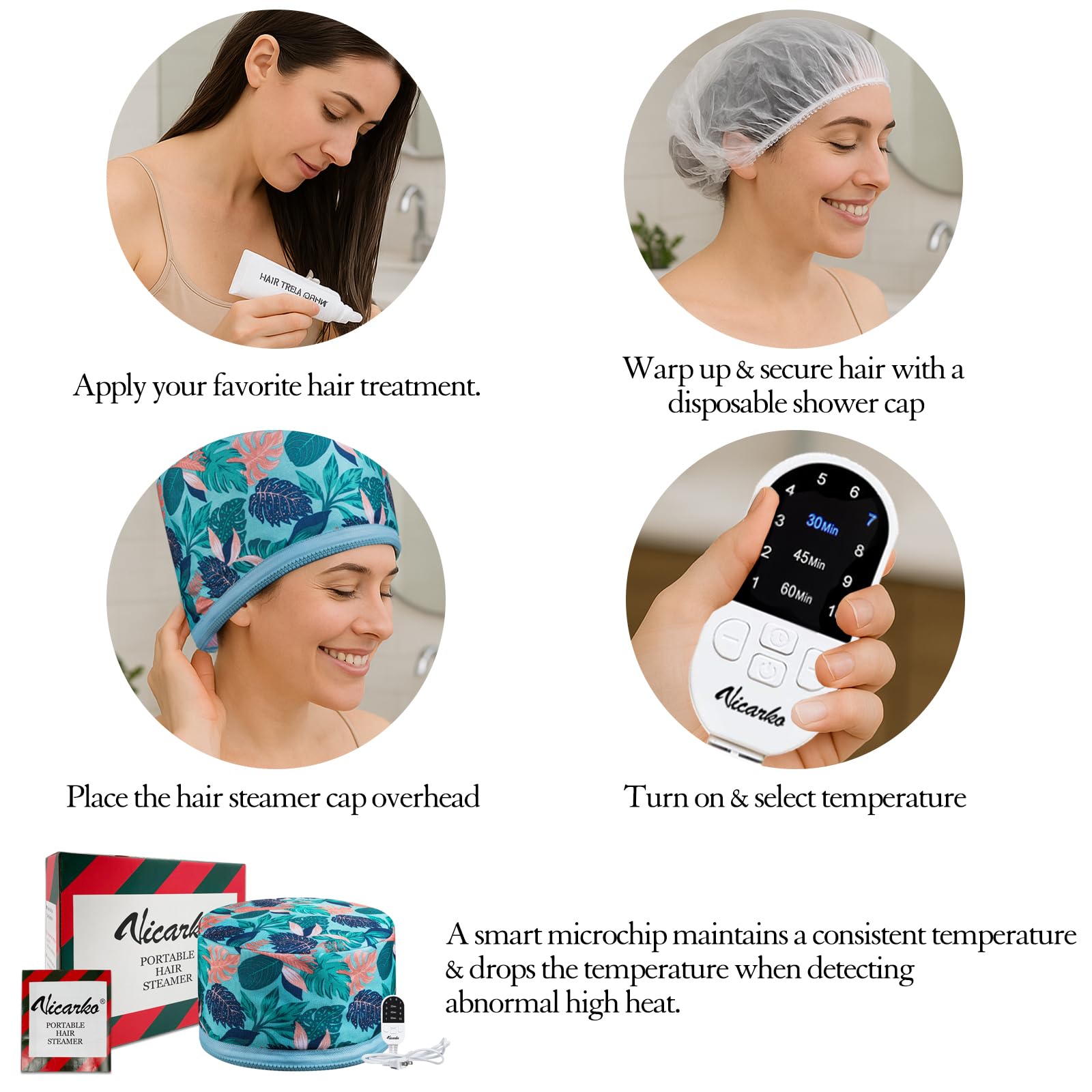VICARKO Hair Steamer nylon exterior cover provides durable protection during storage