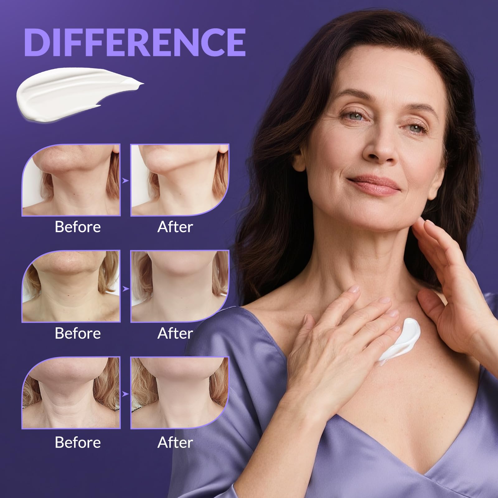 VicGFHS neck cream offers all-around firming to maintain contours from face to décolleté.