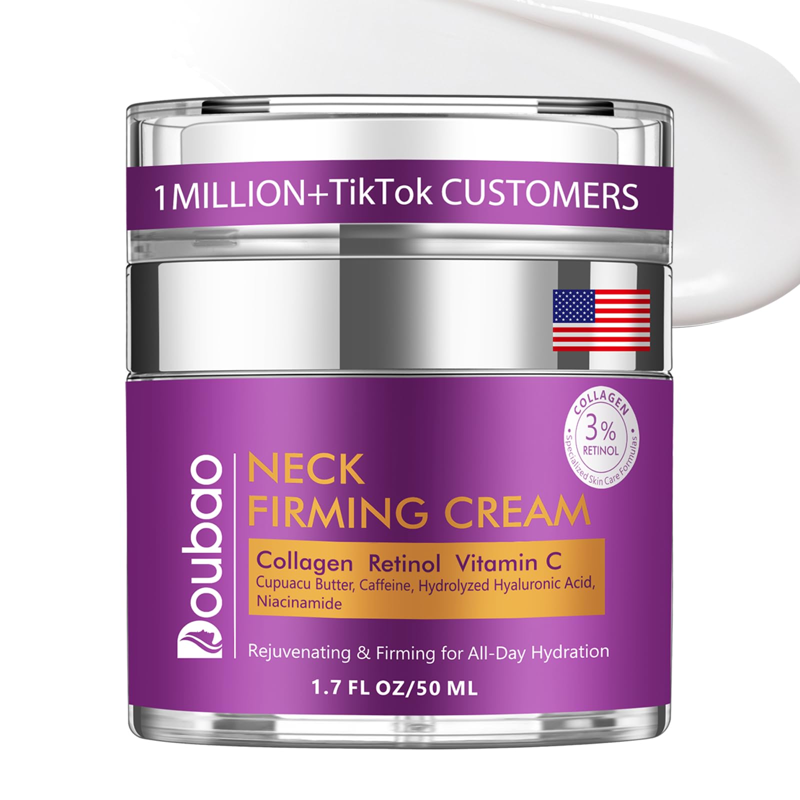 VicGFHS Neck Cream tube closeup shows silky formula for smoother, firmer-looking skin.