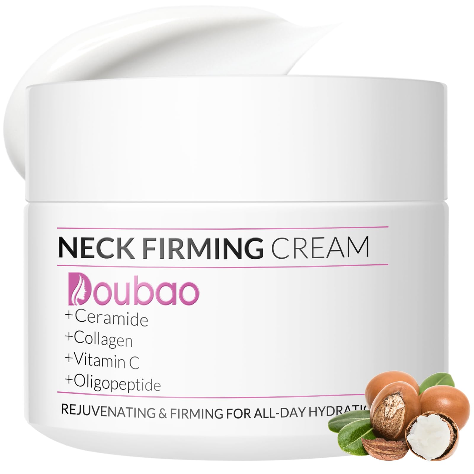VicGFHS neck firming cream tube close-up highlighting hydrating formula for neck