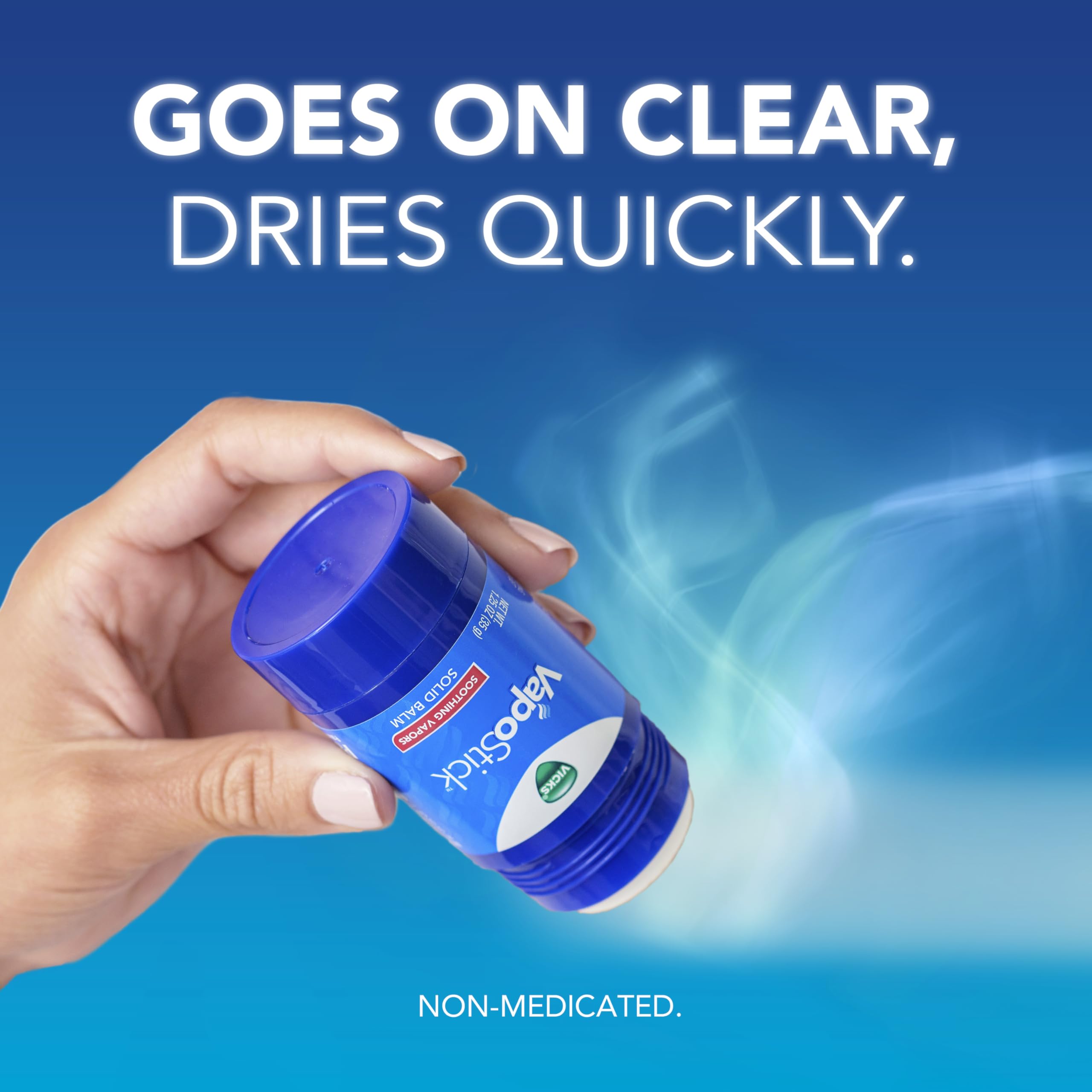 Vicks VapoStick on the chest delivers clear-drying, cooling vapors.