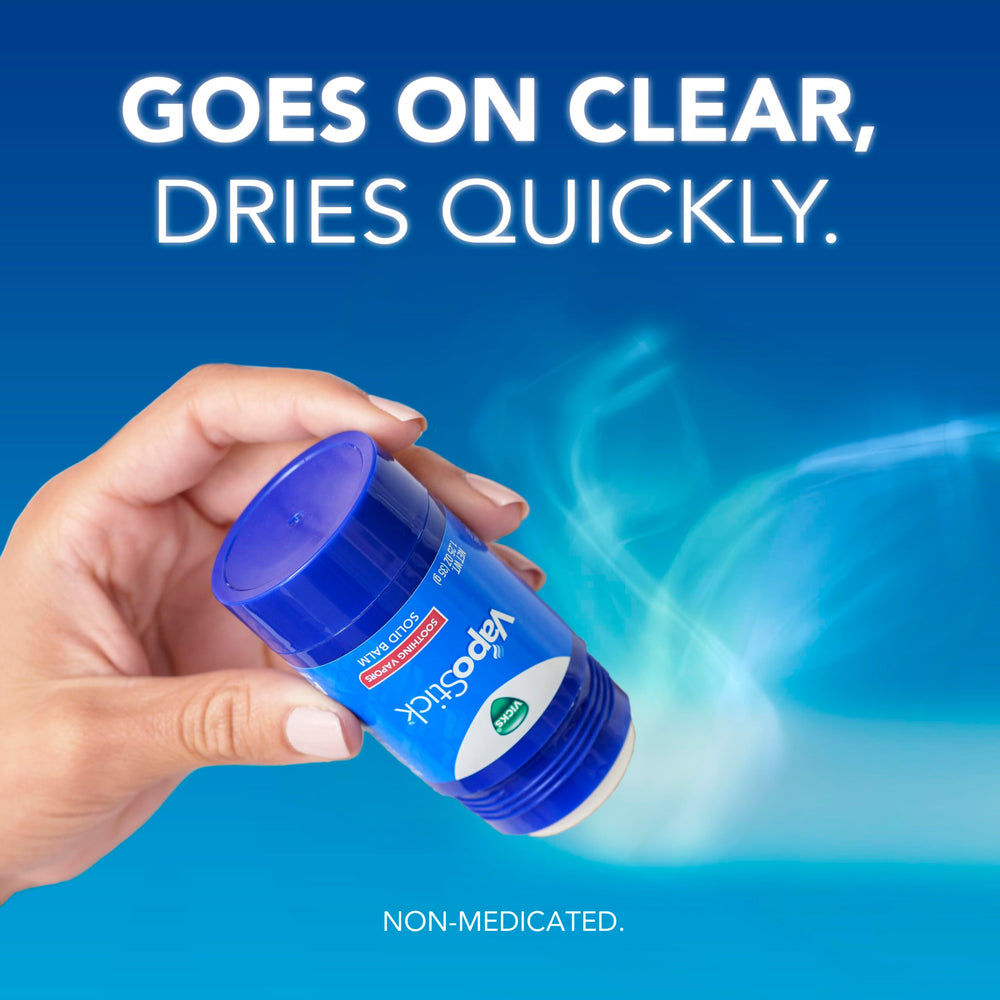 Vicks VapoStick on the chest delivers clear-drying, cooling vapors.