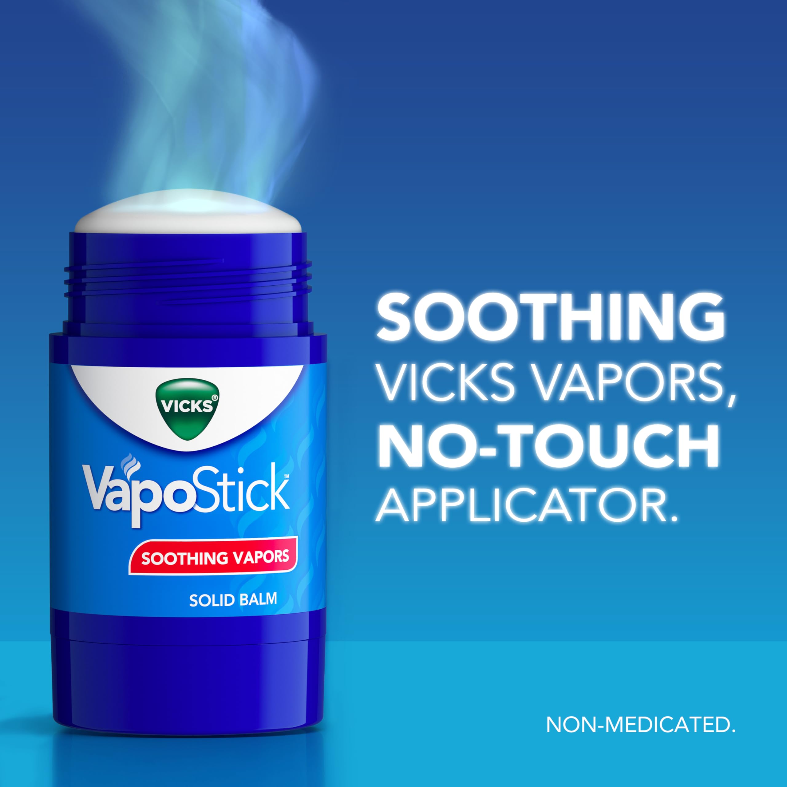 Vicks VapoStick on the neck provides a soothing, non-greasy feel.