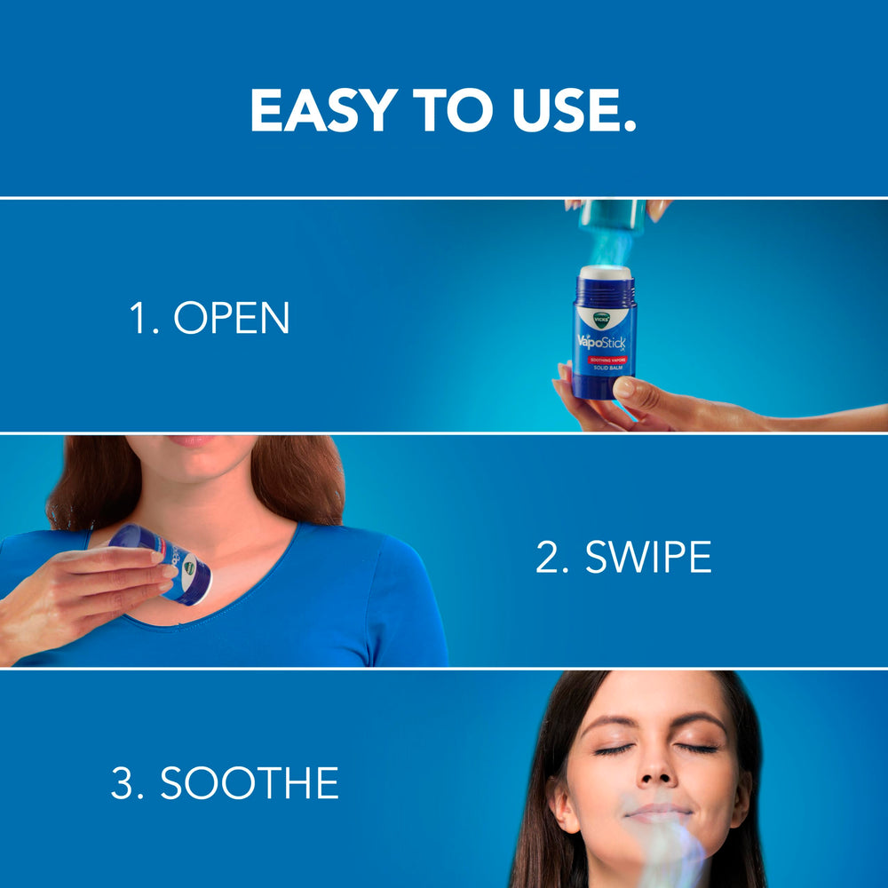 Vicks VapoStick offers a no-touch application that keeps hands clean.