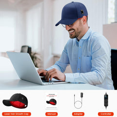 Viconor laser cap worn during daily activities for hands-free use