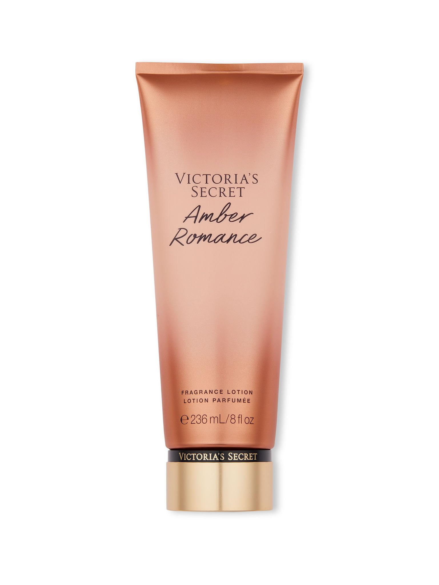 Victoria's Secret Amber Romance bottle close-up highlighting warm amber notes for evening fragrance