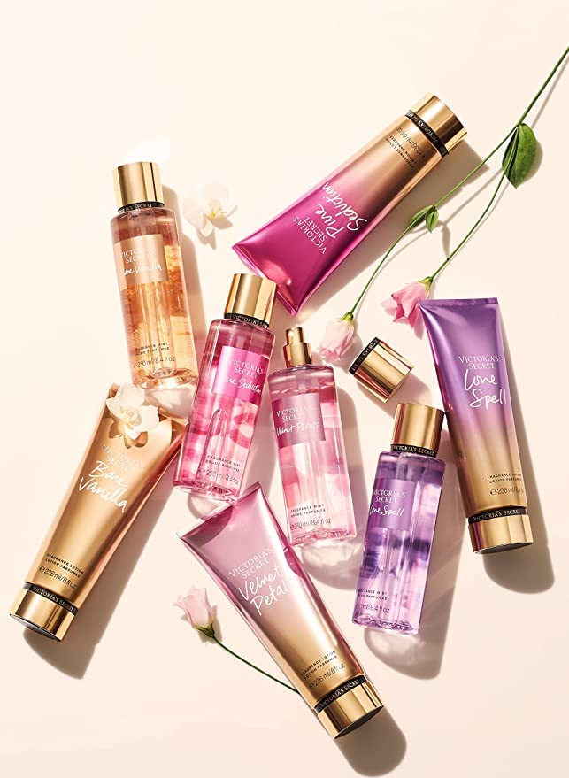 Victoria's Secret Amber Romance hand lotion texture shot suggests moisturizing, lasting fragrance.