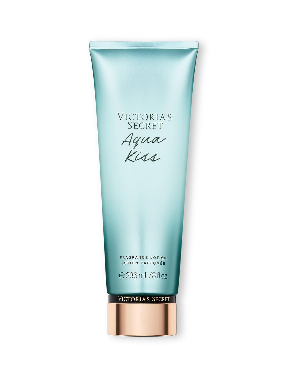 Victoria's Secret Aqua Kiss lotion bottle showcases fresh fragrance for daily wear