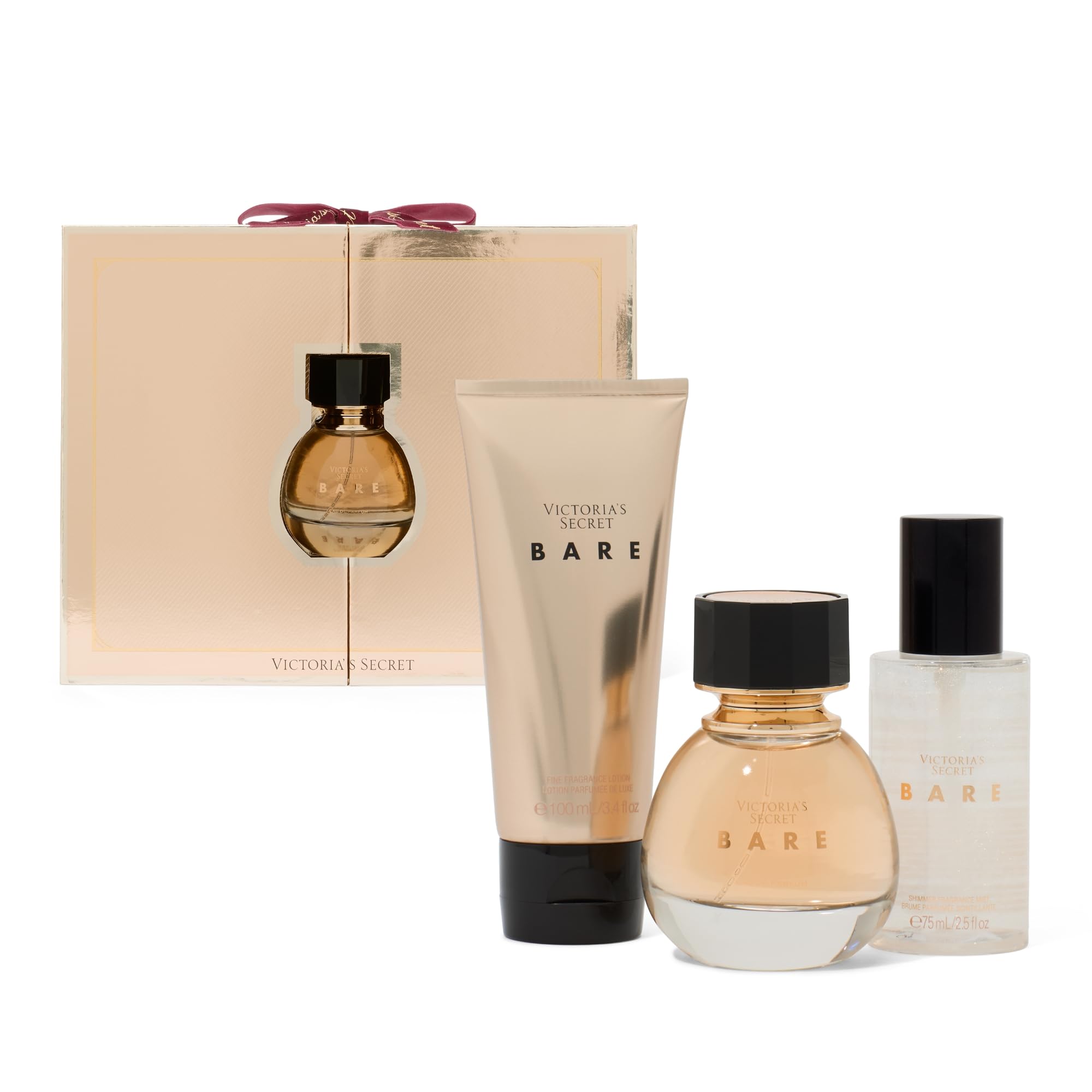 Victoria's Secret Bare EDP bottle front and center for long-lasting daily confidence.