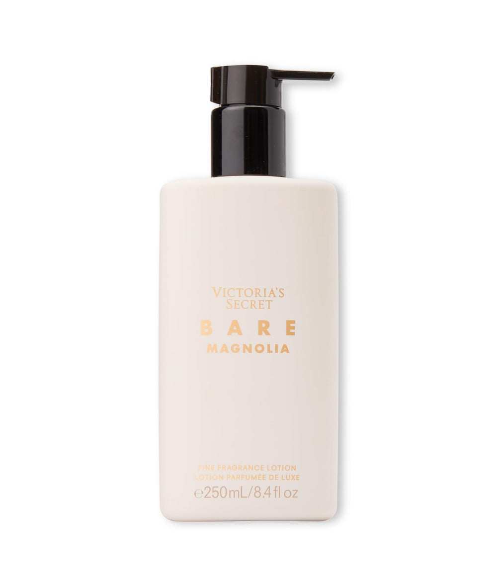 Victoria's Secret Bare Magnolia lotion texture close-up, illustrating quick-absorbing skin nourishment.